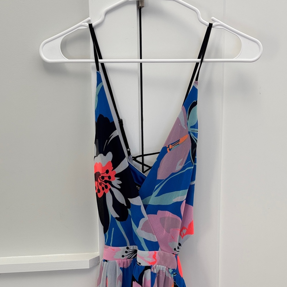 Express Floral Maxi Dress - Blue and Pink - Picture 2 of 4